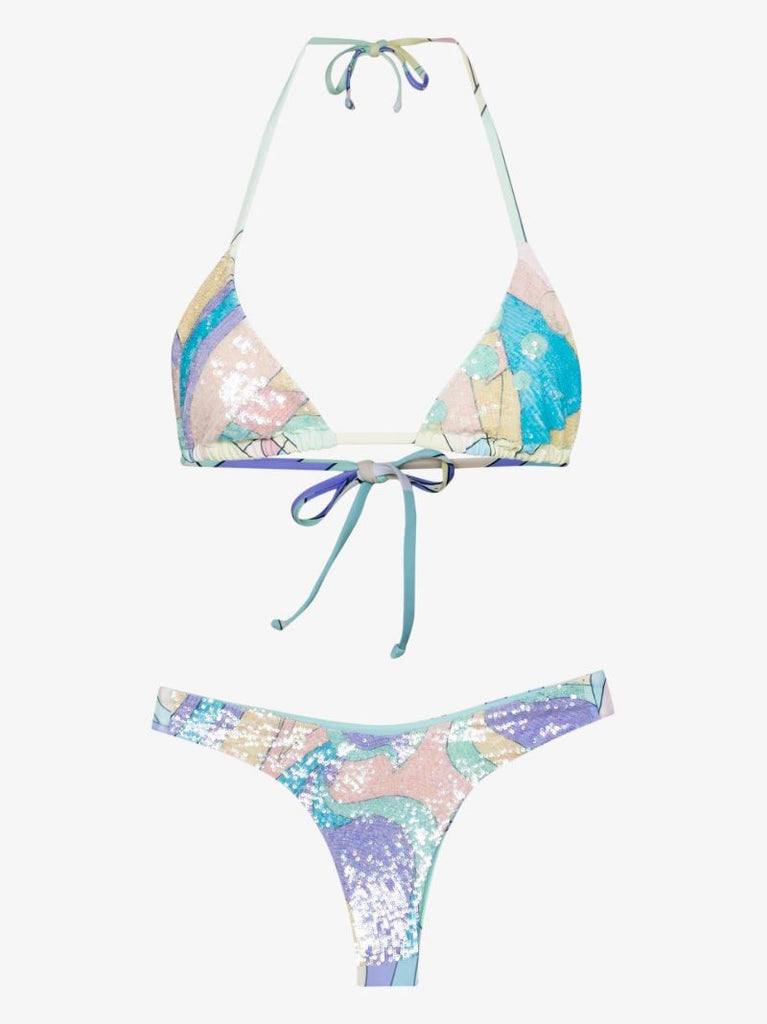 Blue Betsy Abstract Print Bikini