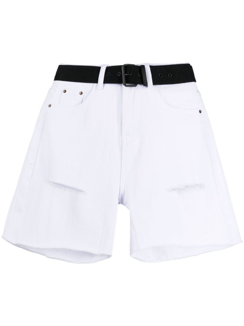 White Arlet Denim Shorts