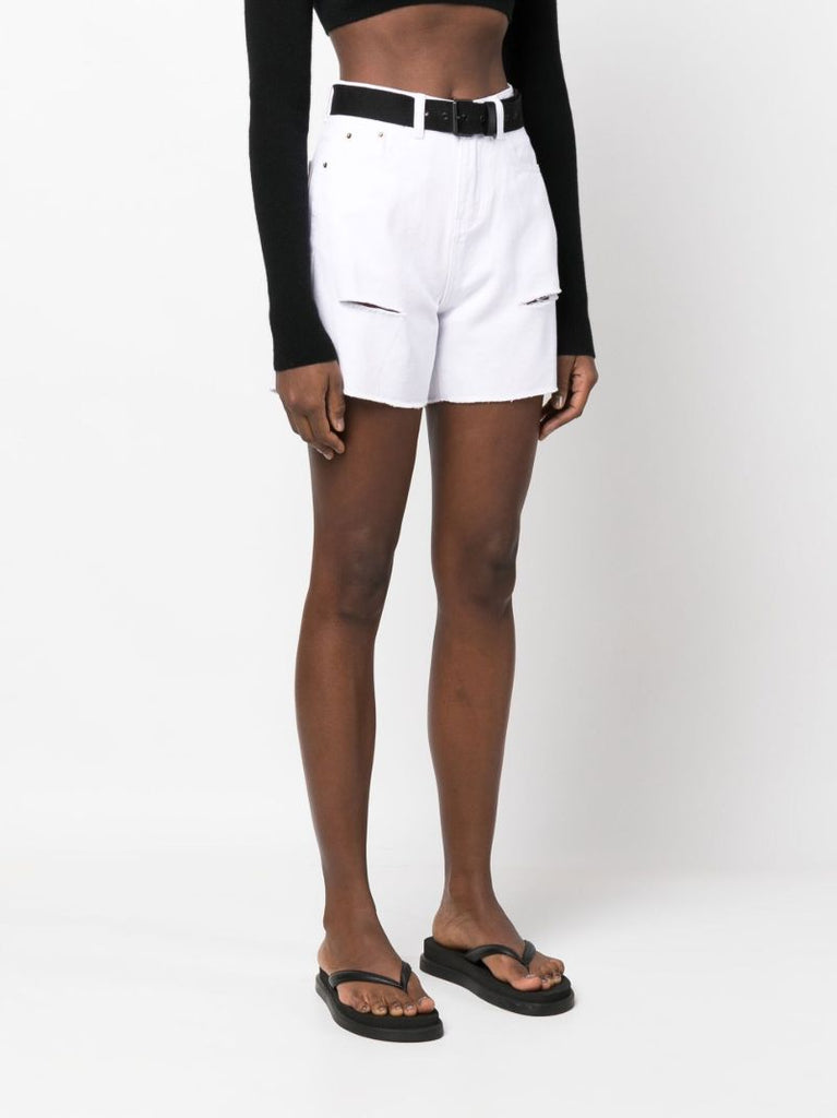 White Arlet Denim Shorts