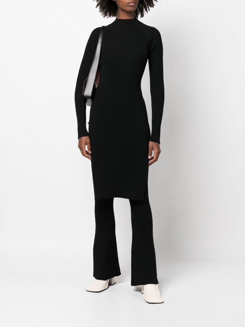 Black Ã¢â_x0082_¬Ë_x009c_70s Ribbed Knit Flared Trousers