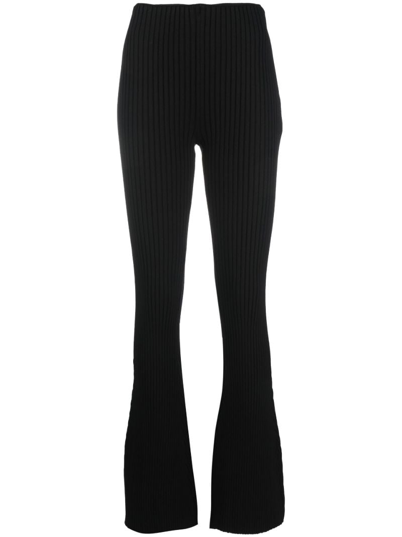 Black Ã¢â_x0082_¬Ë_x009c_70s Ribbed Knit Flared Trousers