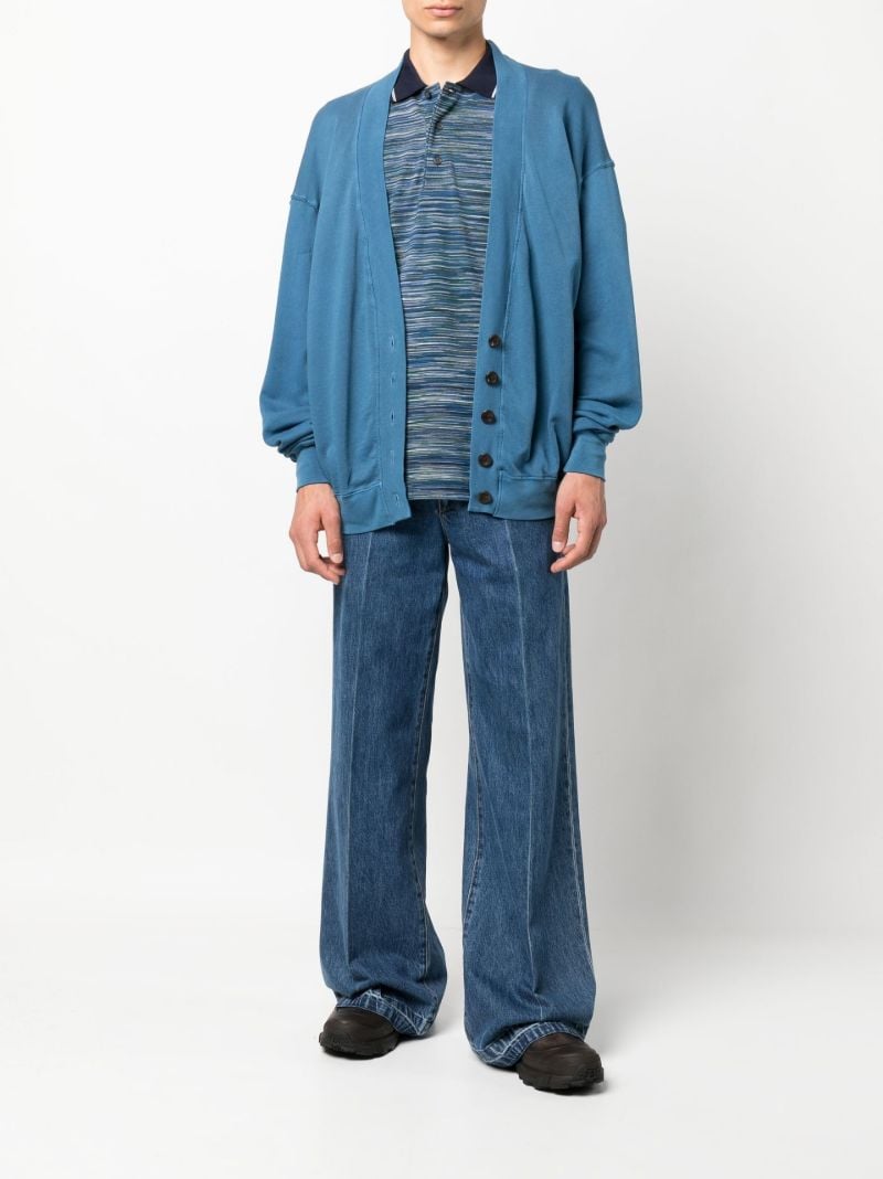 Blue Striped Cotton Polo Shirt