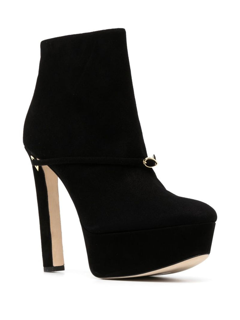 Black Giorgio Platform Suede Ankle Boots