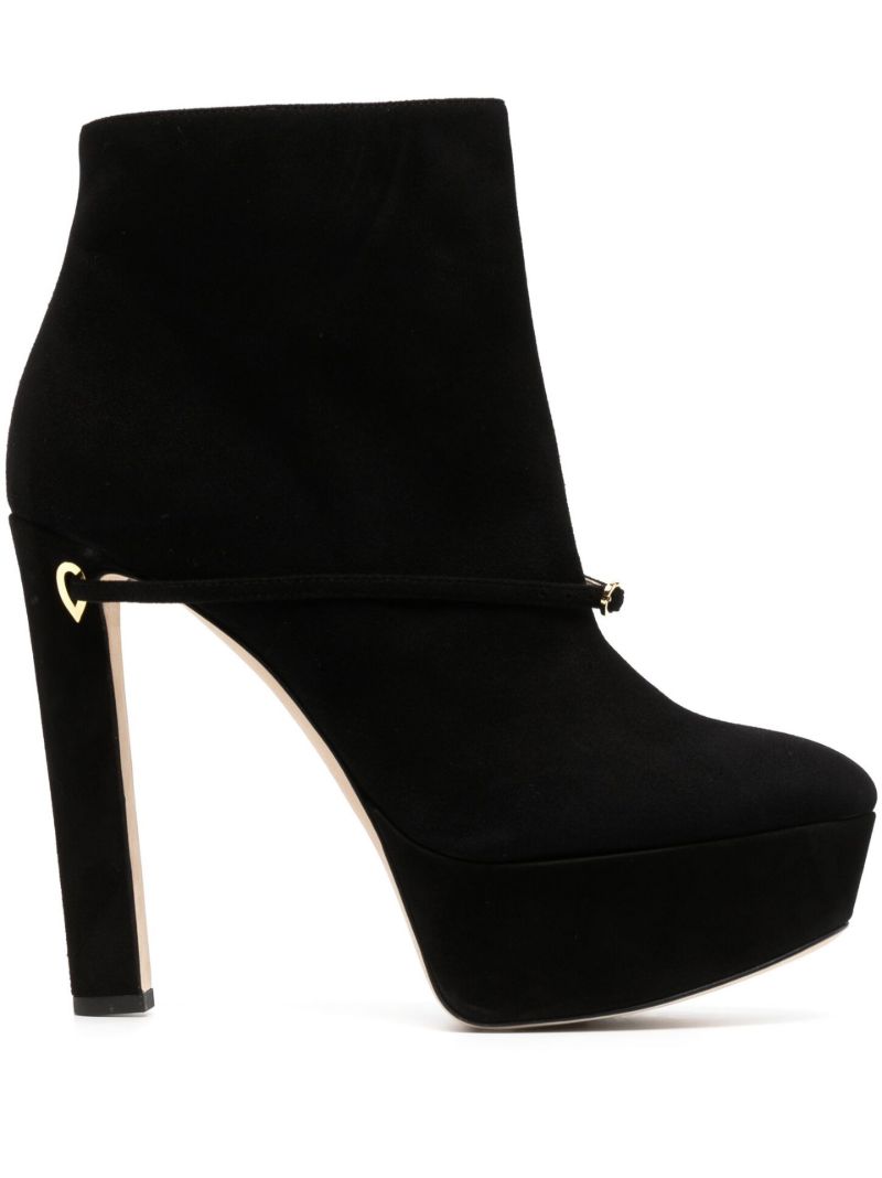 Black Giorgio Platform Suede Ankle Boots