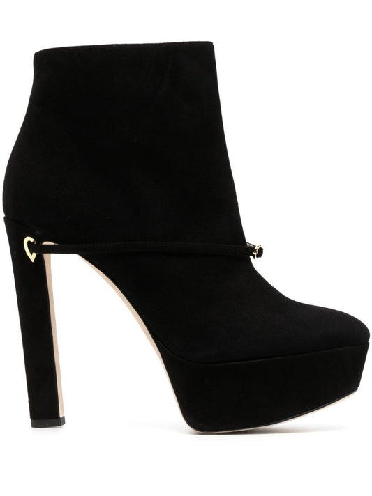 Black Giorgio Platform Suede Ankle Boots