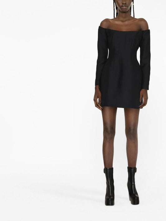 Black Off-the-shoulder Mini Dress