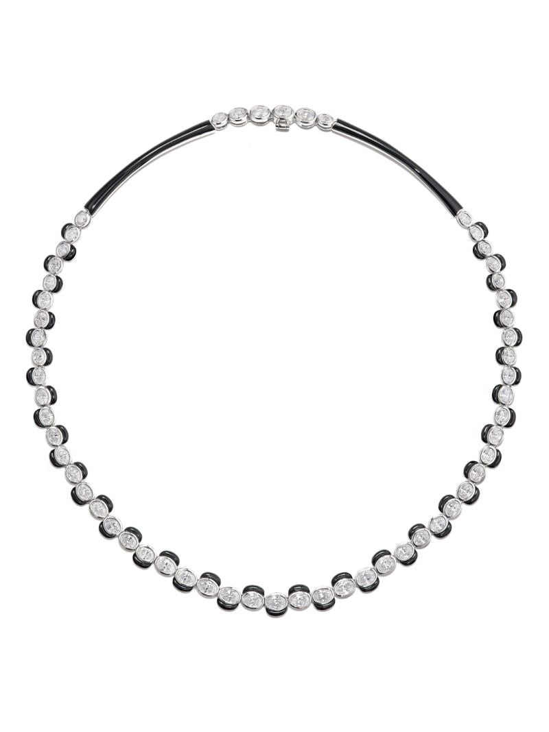 18k White Gold Oui Diamond Necklace