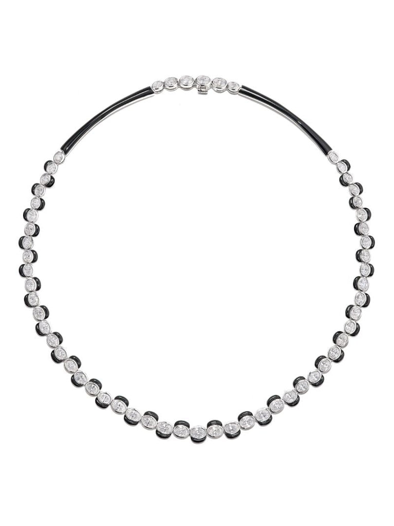 18k White Gold Oui Diamond Necklace
