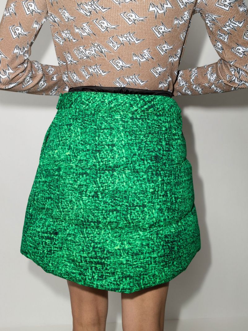 X Jw Anderson Green Down-filled Cotton Mini Skirt
