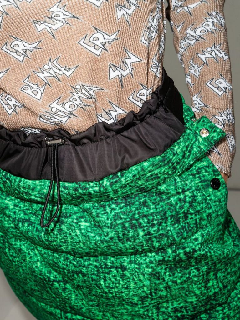X Jw Anderson Green Down-filled Cotton Mini Skirt