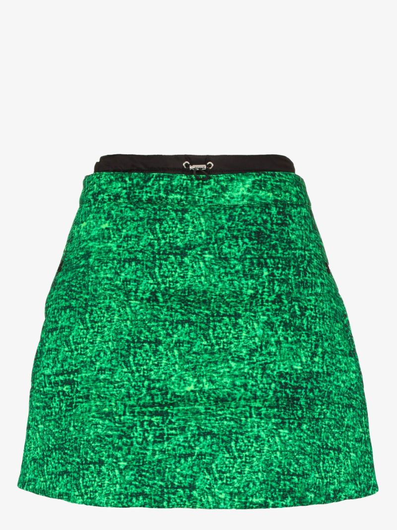 X Jw Anderson Green Down-filled Cotton Mini Skirt