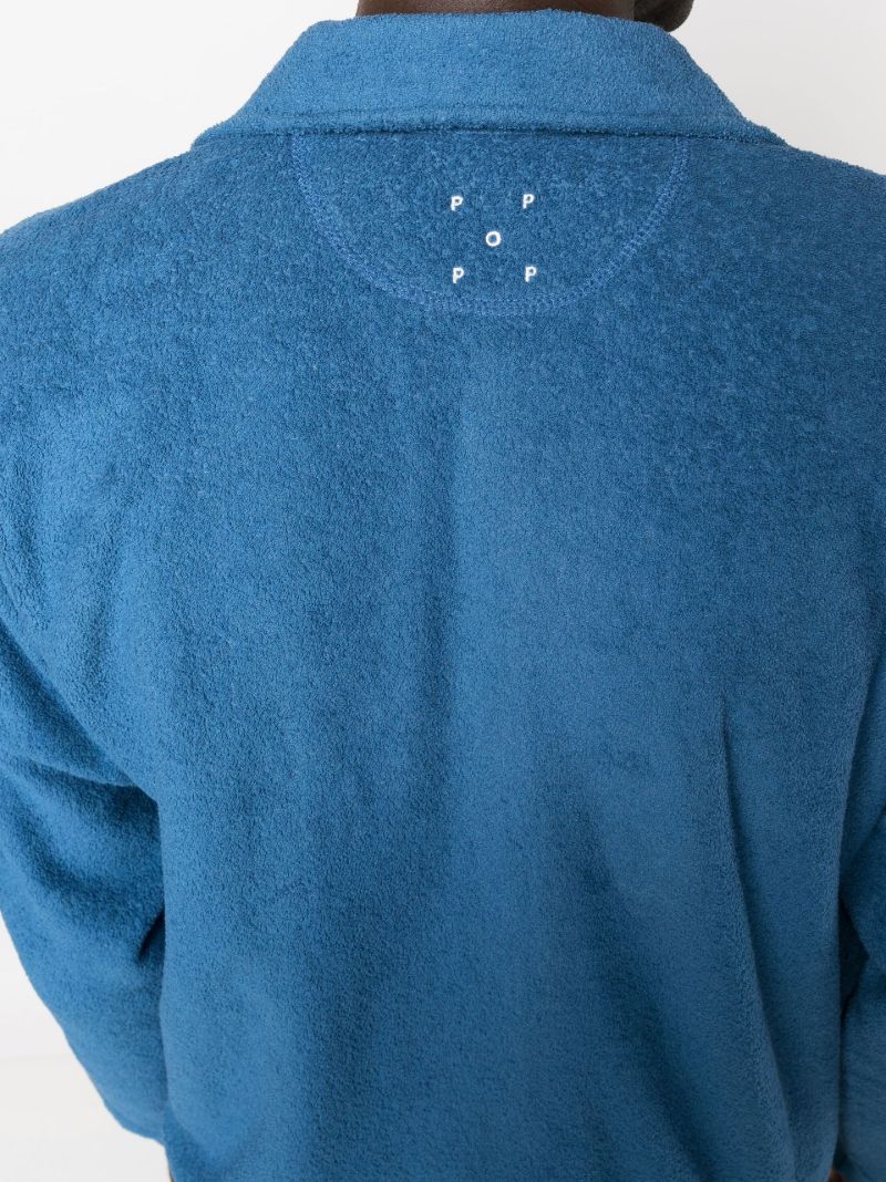 Blue Cotton Terry Zip Sweatshirt