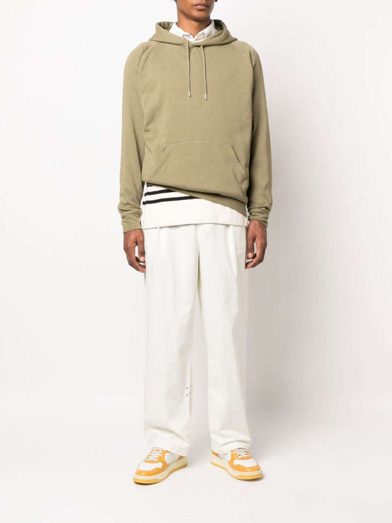 Green Logo Print Hoodie