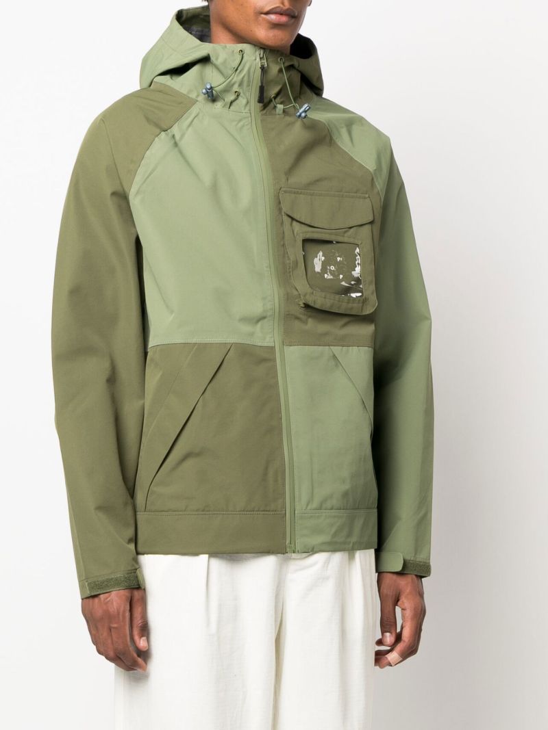 Green Oracle Panelled Hooded Jacket