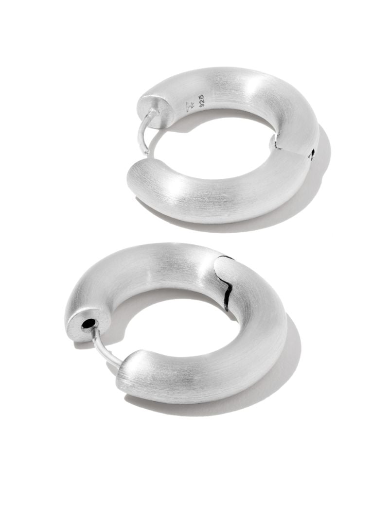 Sterling Silver Chunky Hoops Medium Hoop Earrings