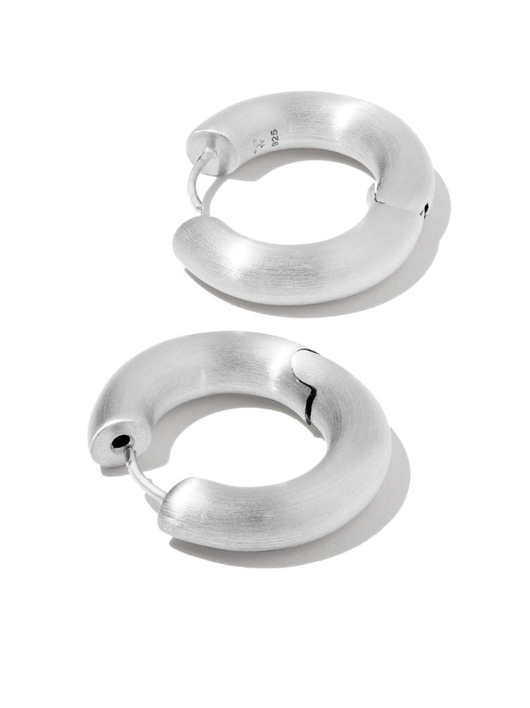 Sterling Silver Chunky Hoops Medium Hoop Earrings
