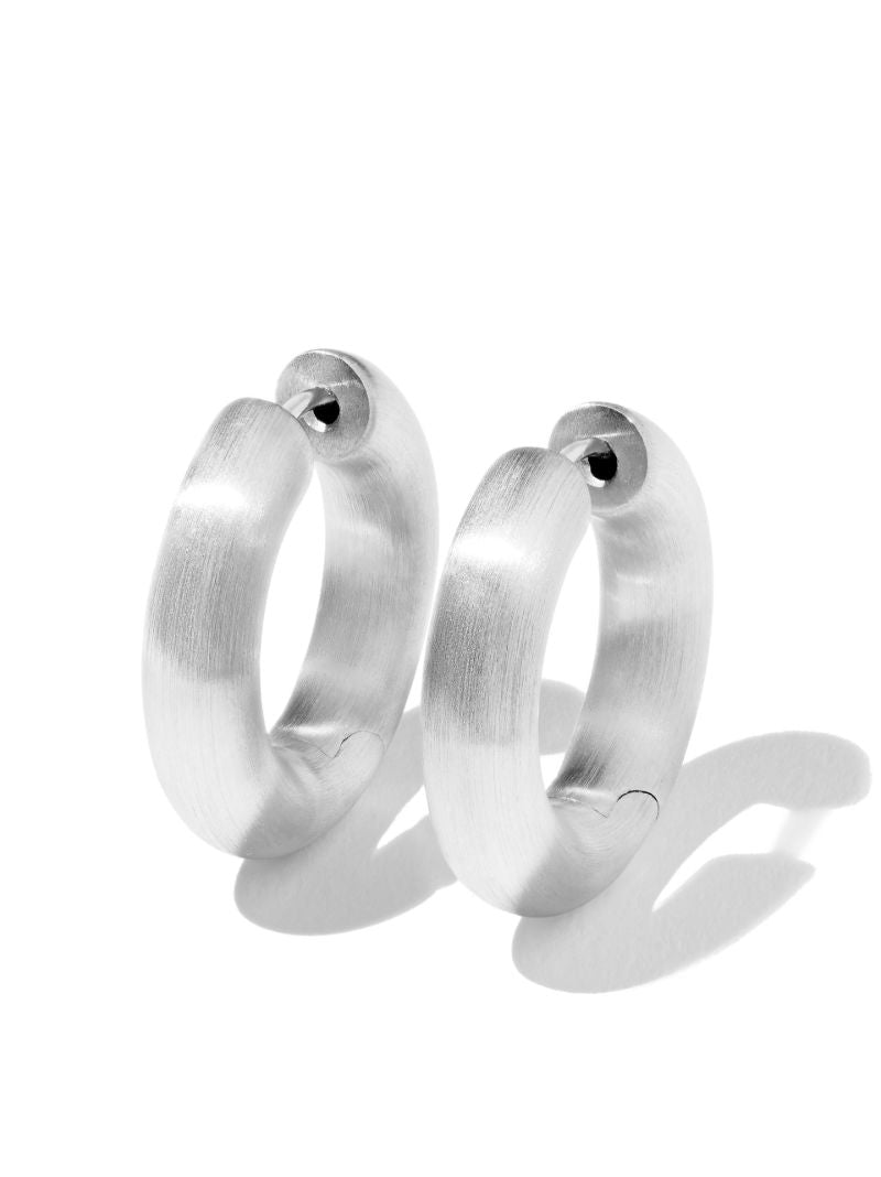 Sterling Silver Chunky Hoops Medium Hoop Earrings