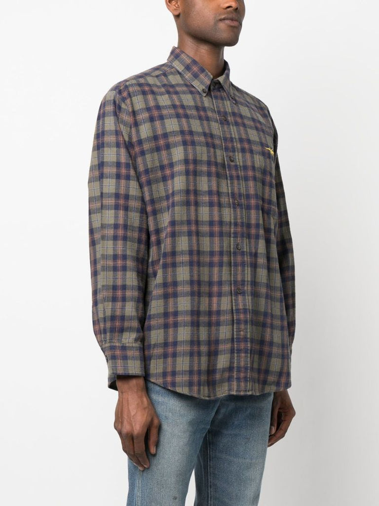 Green Checked Flannel Shirt