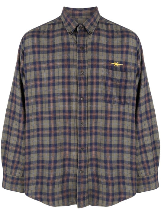 Green Checked Flannel Shirt