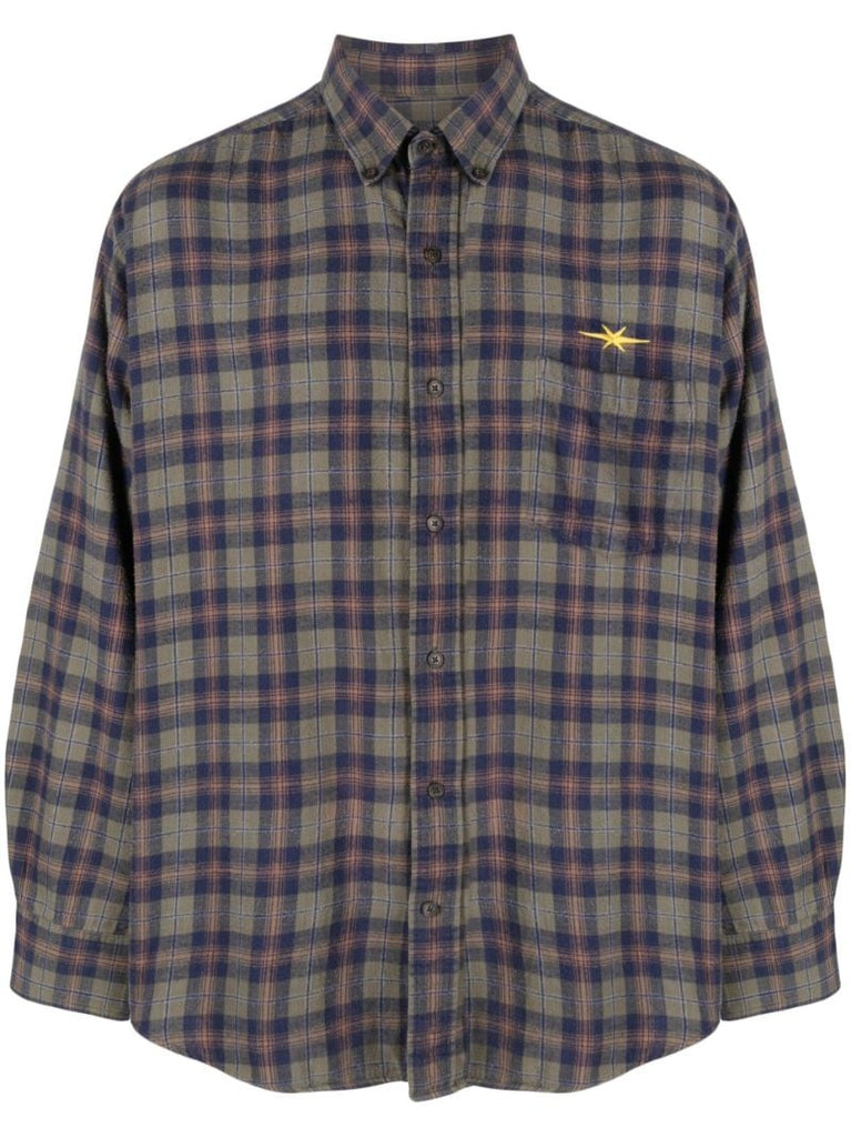Green Checked Flannel Shirt