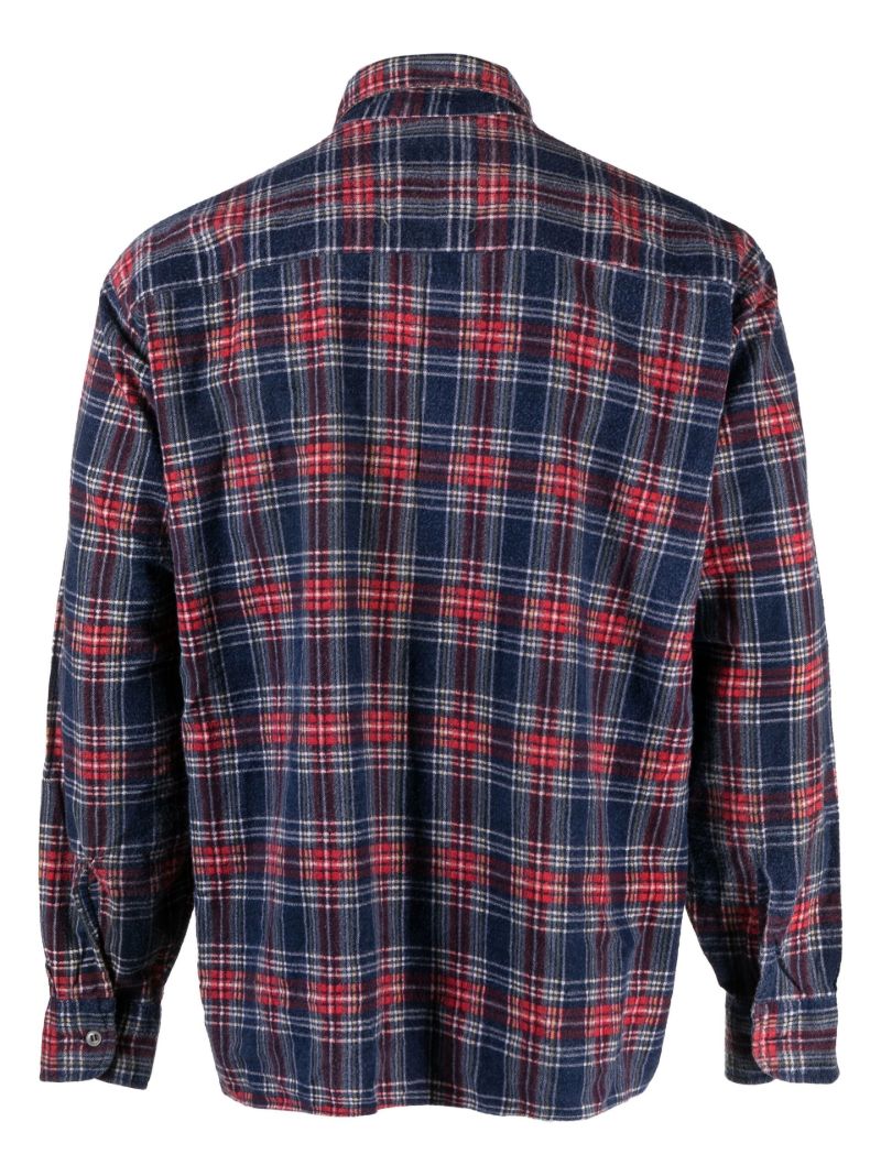 Blue Check Print Flannel Shirt
