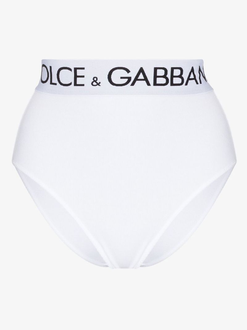High-waisted Logo Cotton Briefs