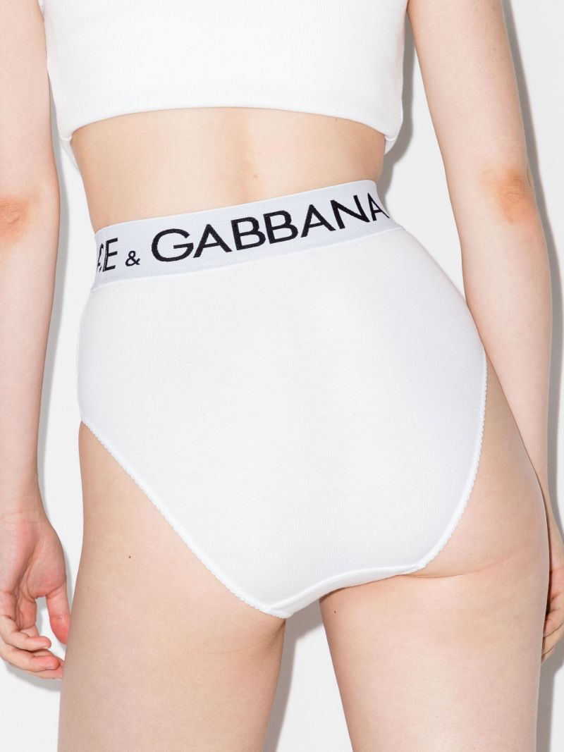 High-waisted Logo Cotton Briefs