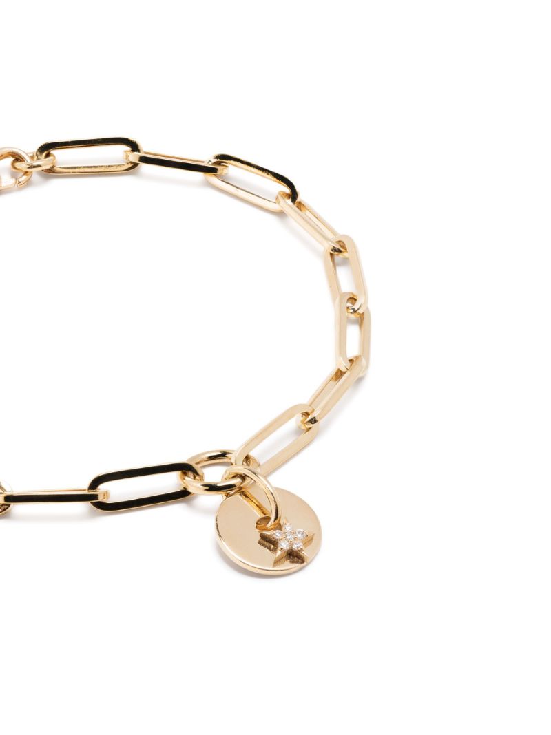 18k Yellow Gold Classic Fob Clip Chain Diamond Bracelet