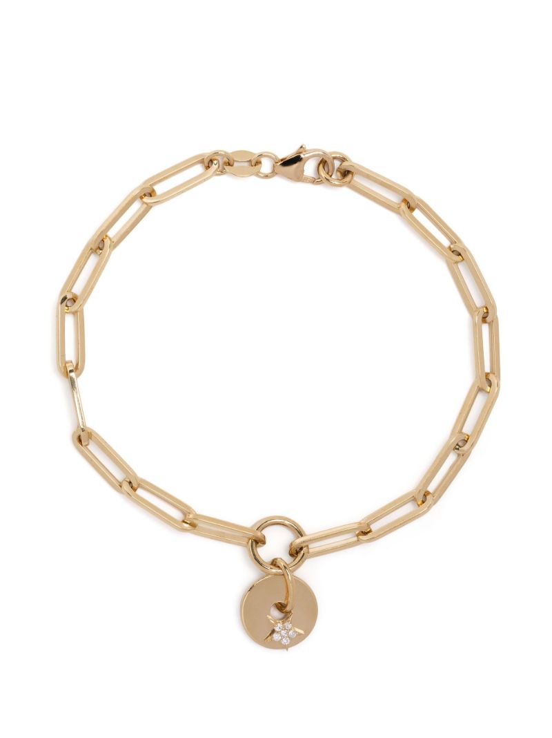 18k Yellow Gold Classic Fob Clip Chain Diamond Bracelet