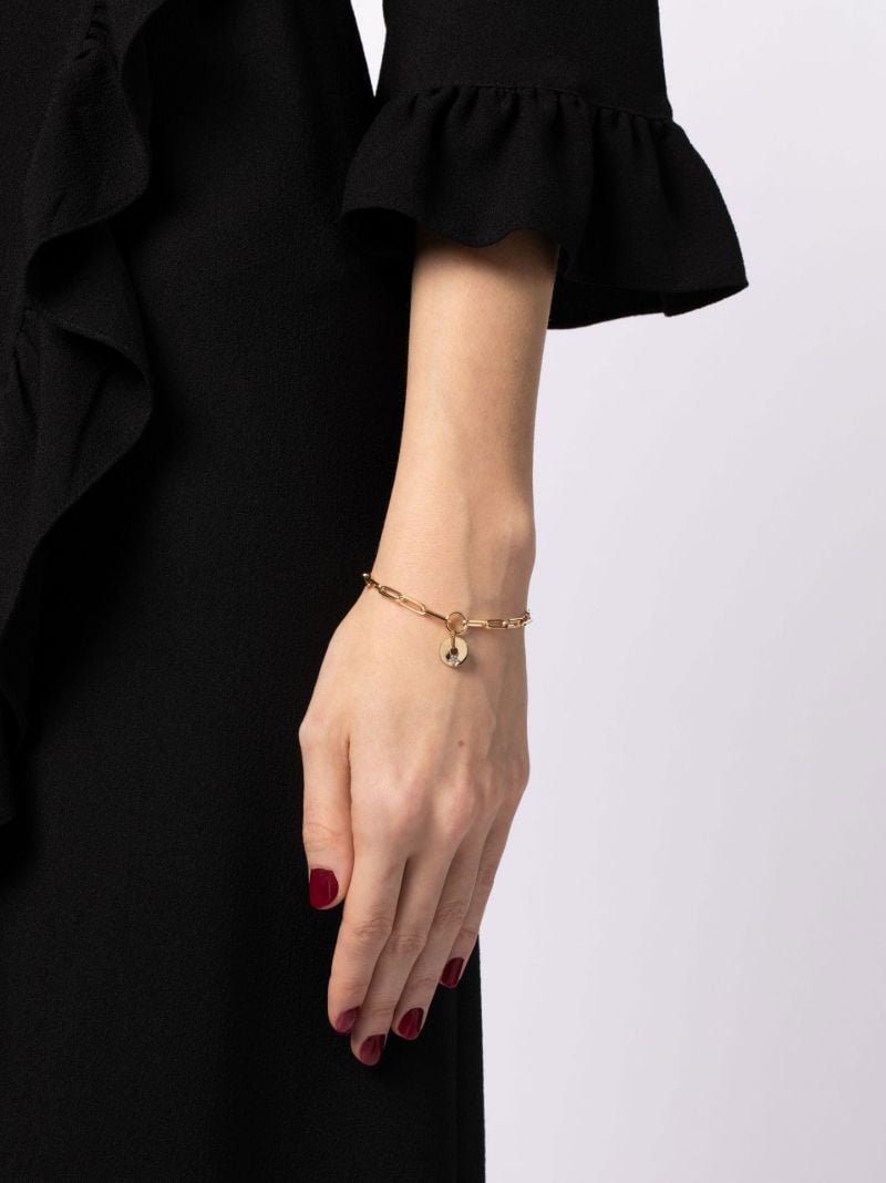 18k Yellow Gold Classic Fob Clip Chain Diamond Bracelet