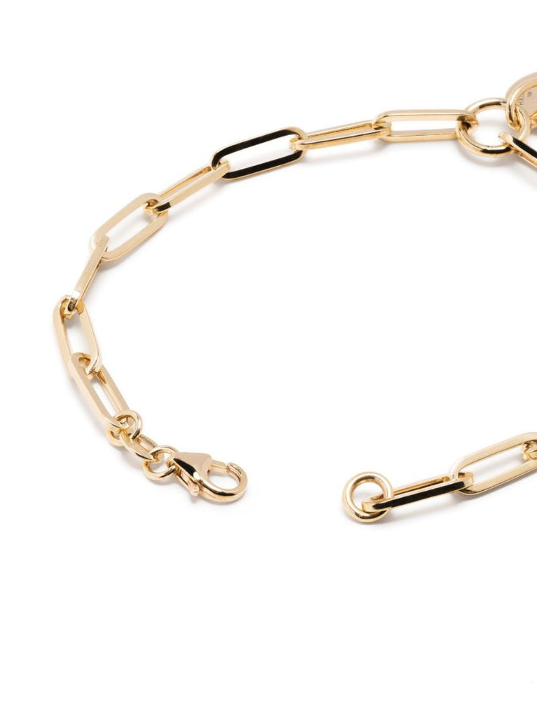 18k Yellow Gold Classic Fob Clip Chain Diamond Bracelet