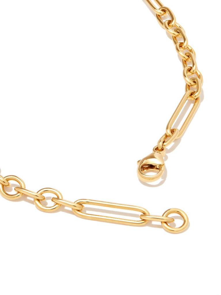 18k Yellow Gold Small Mixed Link Chain Necklace