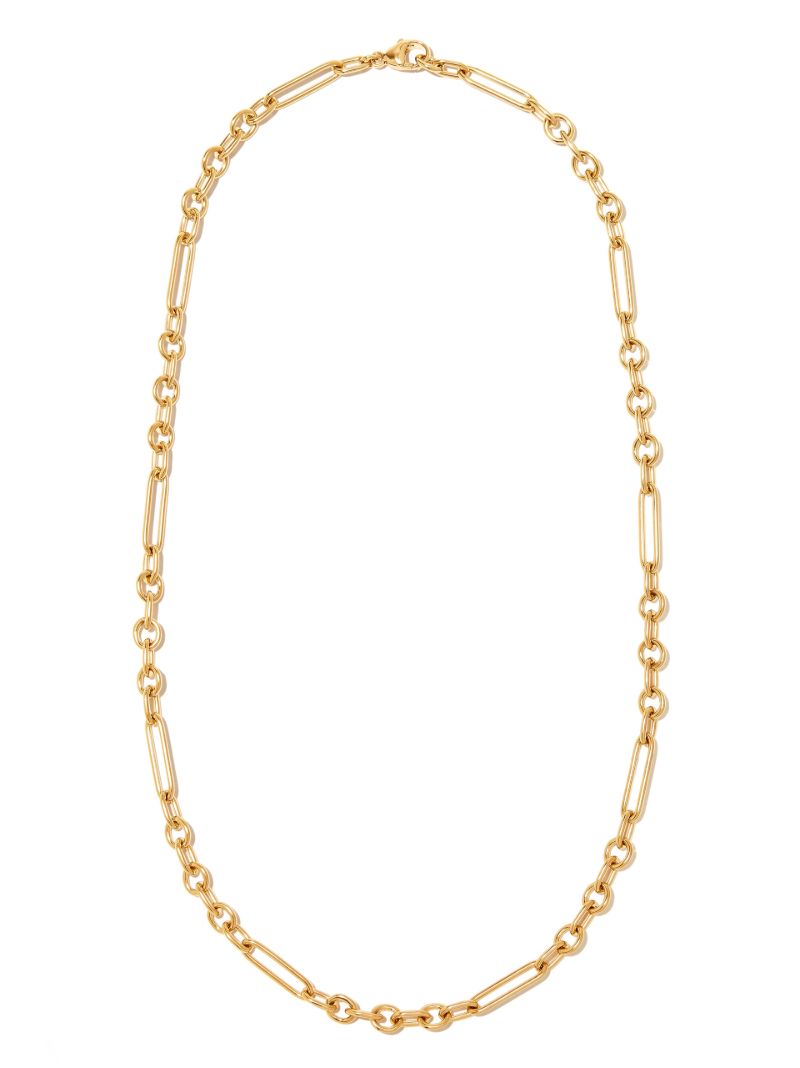 18k Yellow Gold Small Mixed Link Chain Necklace