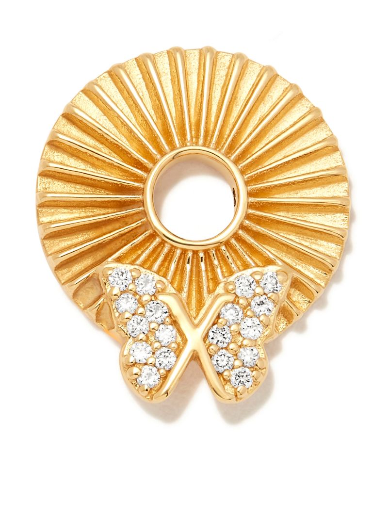 18k Yellow Gold Butterfly Reverie Disk Charm