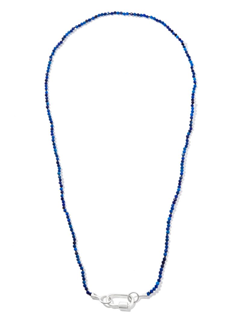 14k White Gold Itty Bitty Strand Lapis Necklace