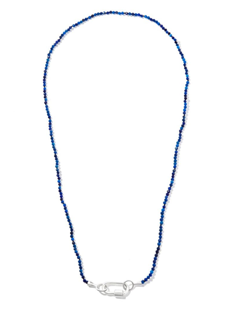 14k White Gold Itty Bitty Strand Lapis Necklace