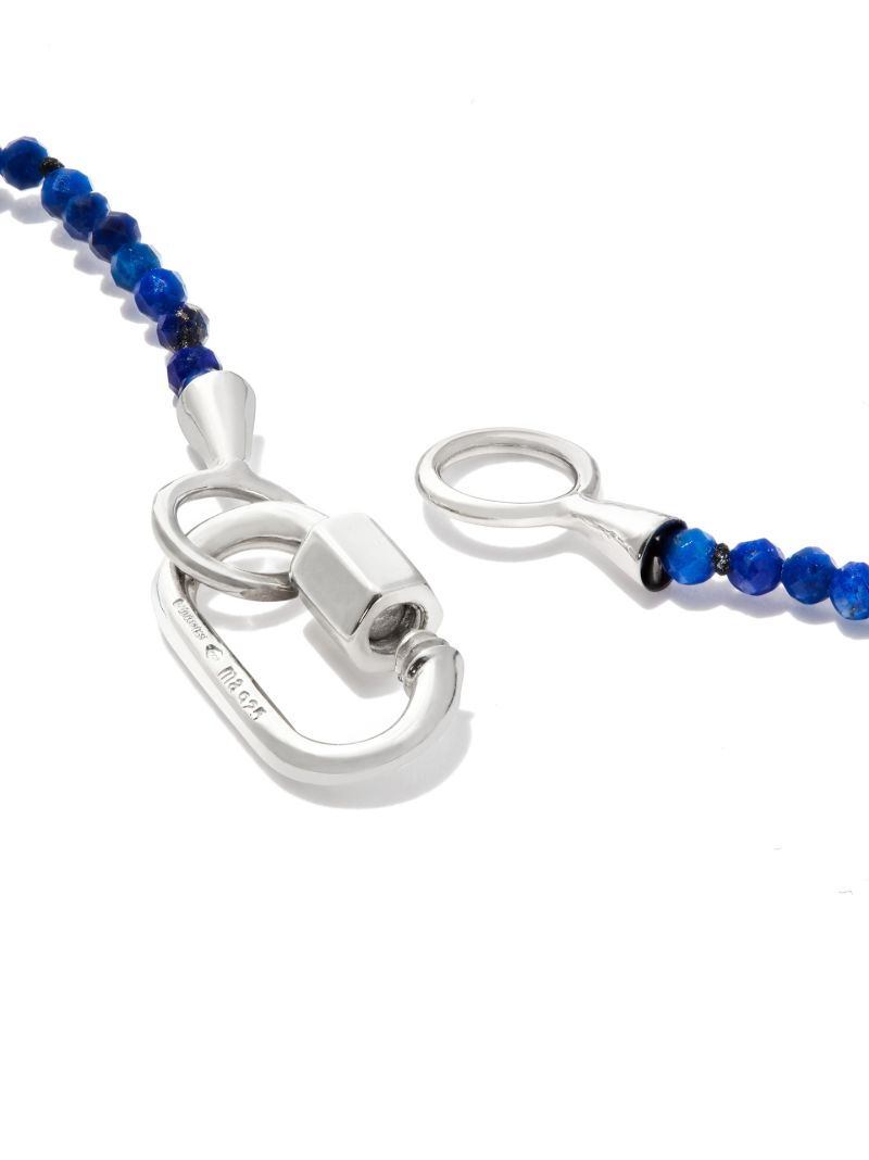 14k White Gold Itty Bitty Strand Lapis Necklace