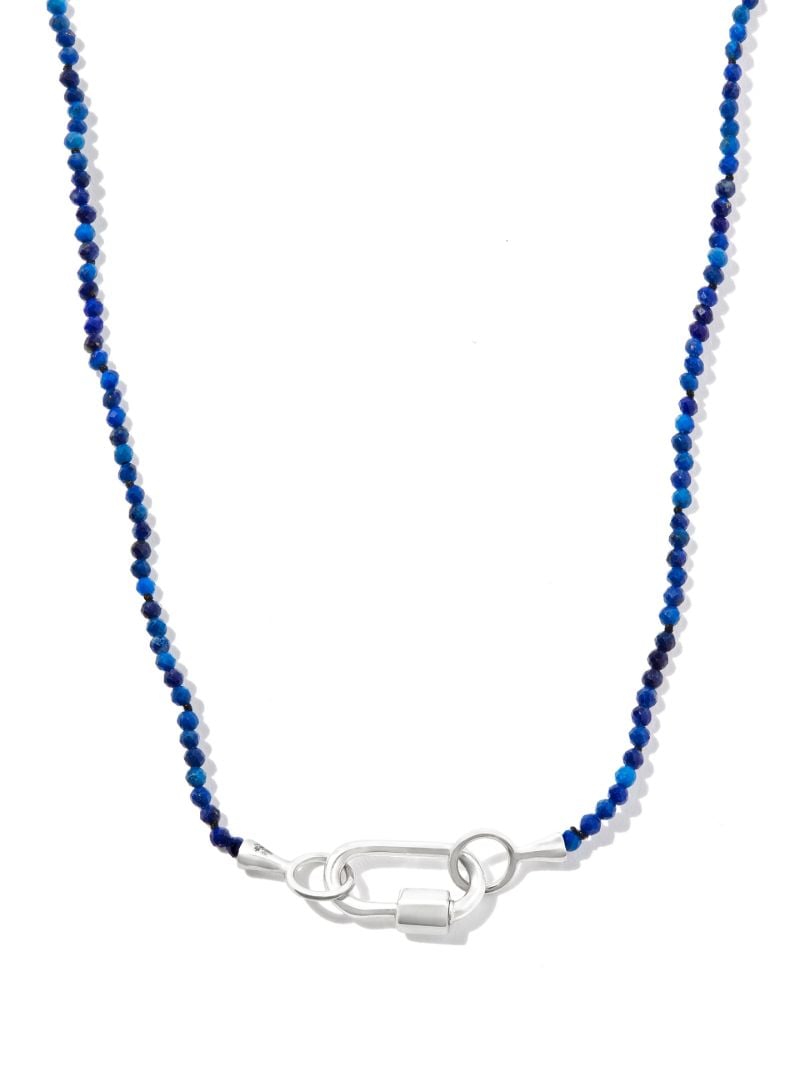 14k White Gold Itty Bitty Strand Lapis Necklace