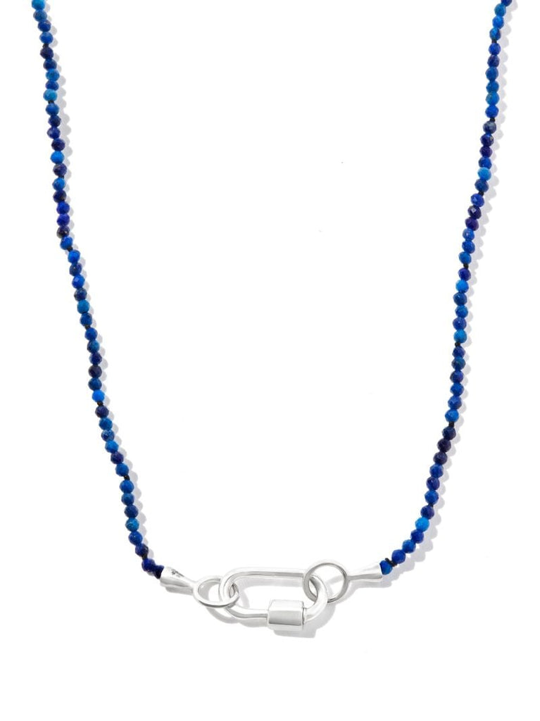 14k White Gold Itty Bitty Strand Lapis Necklace