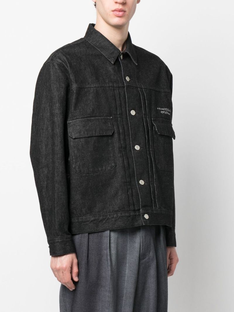Black Graphic Denim Jacket