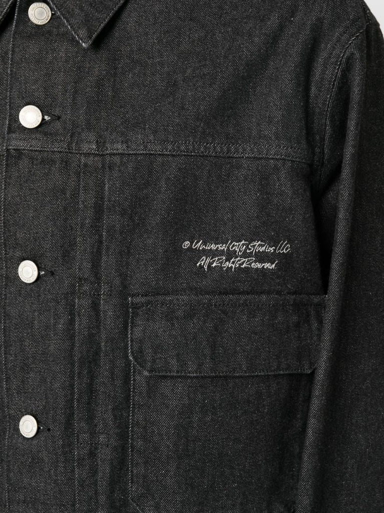 Black Graphic Denim Jacket
