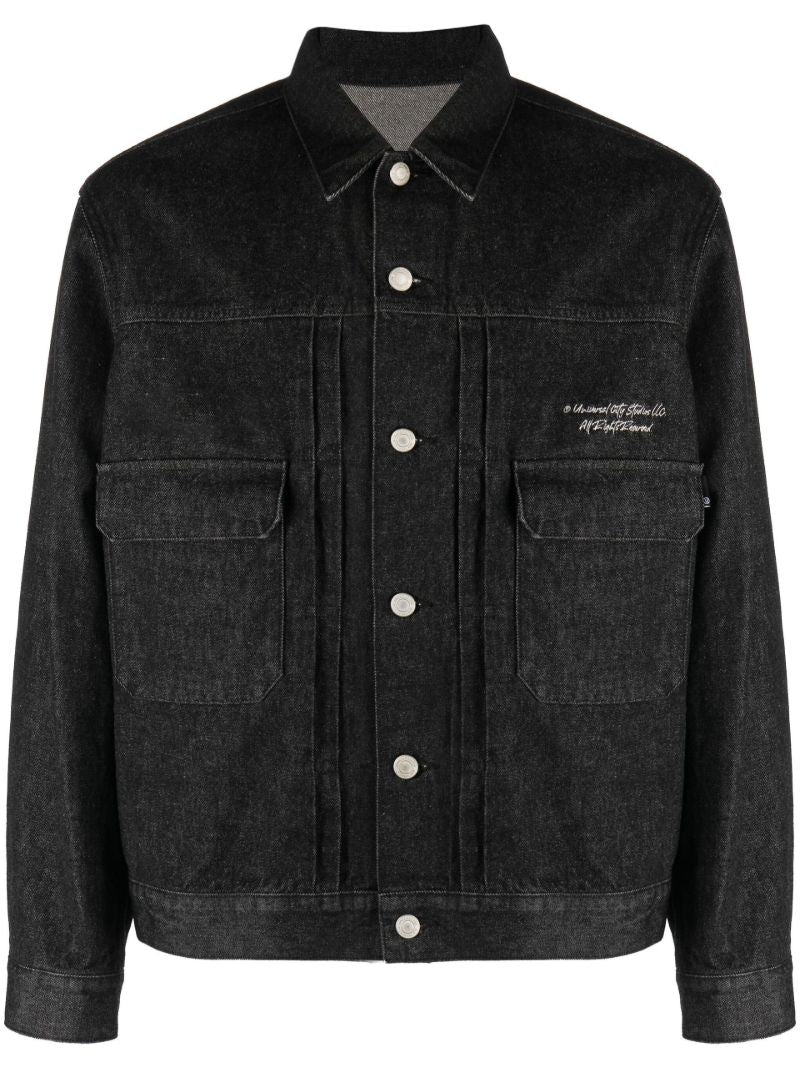 Black Graphic Denim Jacket