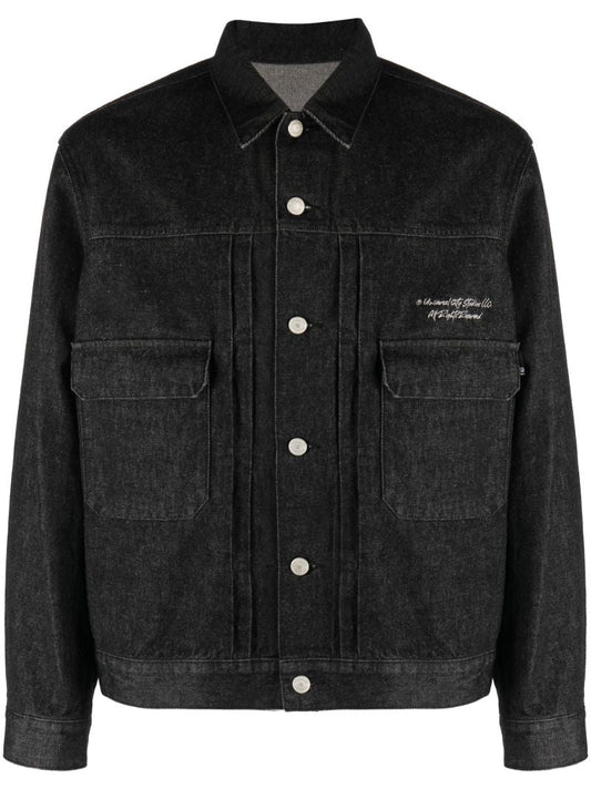 Black Graphic Denim Jacket