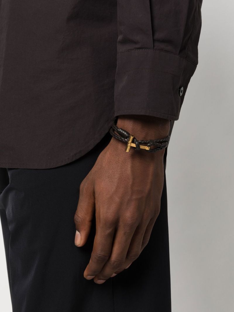 Black Woven Leather Bracelet