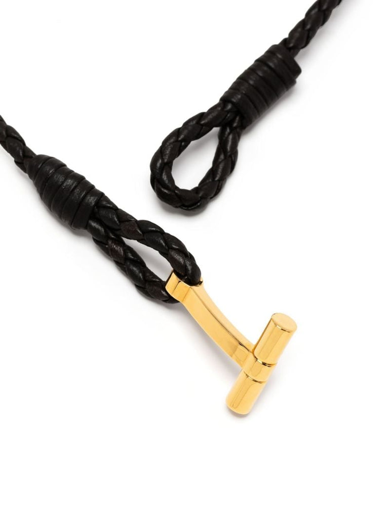 Black Woven Leather Bracelet