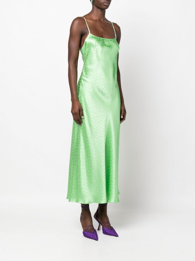 Green Holly Polka Dot Silk Dress