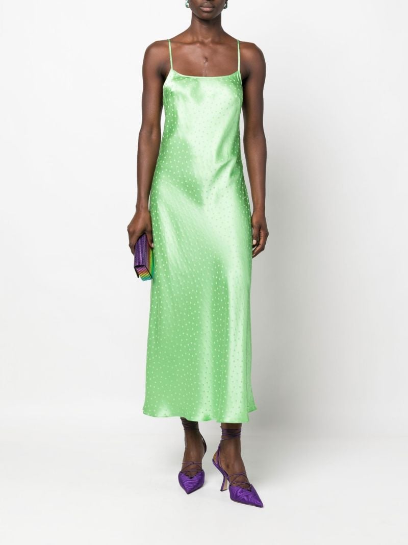 Green Holly Polka Dot Silk Dress