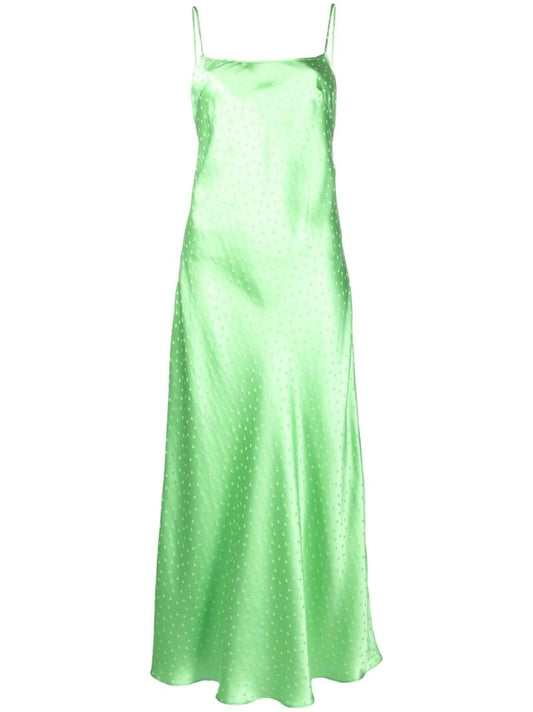 Green Holly Polka Dot Silk Dress