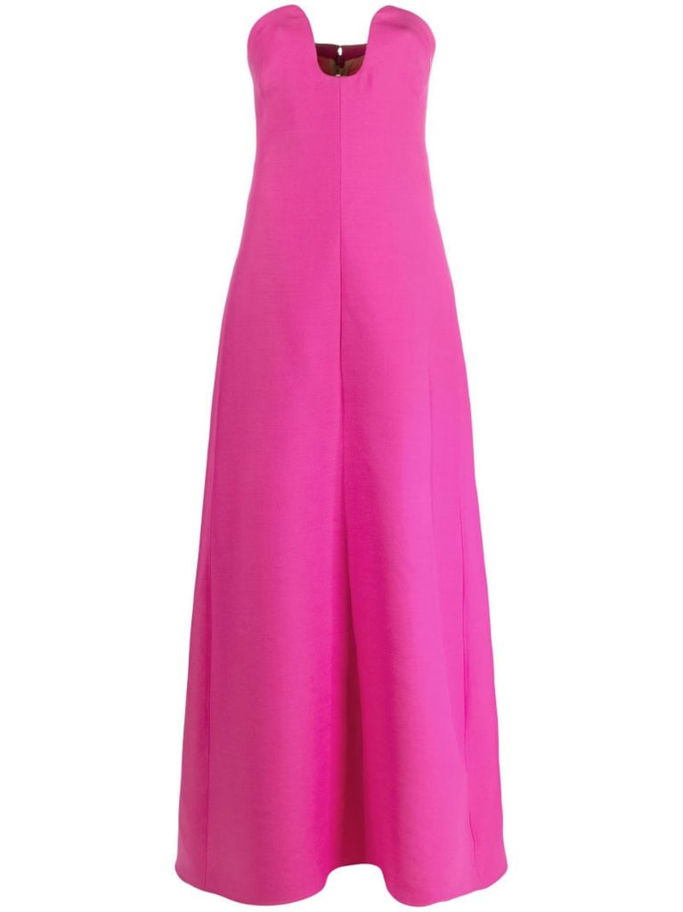 Pink Sweetheart Neck Gown