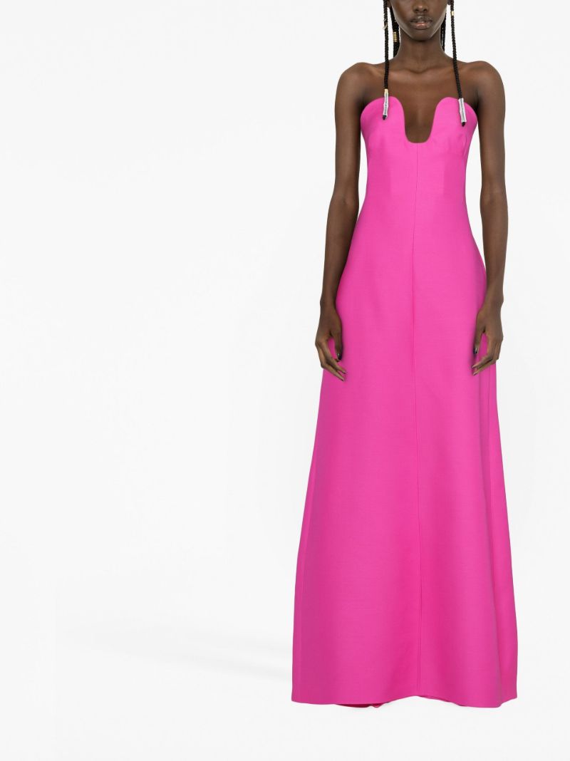 Pink Sweetheart Neck Gown